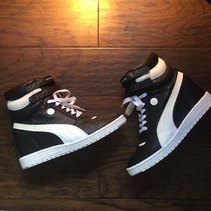 Puma Black and White High-Top Sneakers